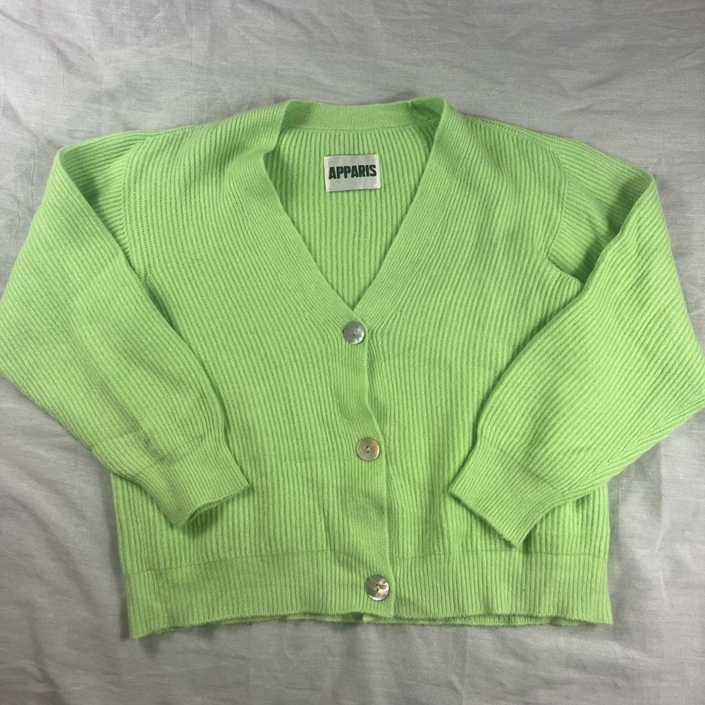Apparis Green Cardigan Sweater